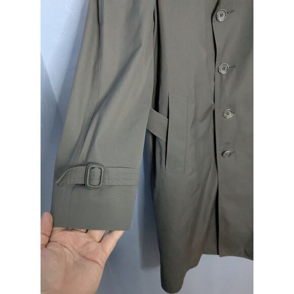 London Fog Men's Grey Trench Coat 46 Reg Lined double breasted - Picture 16 of 16
